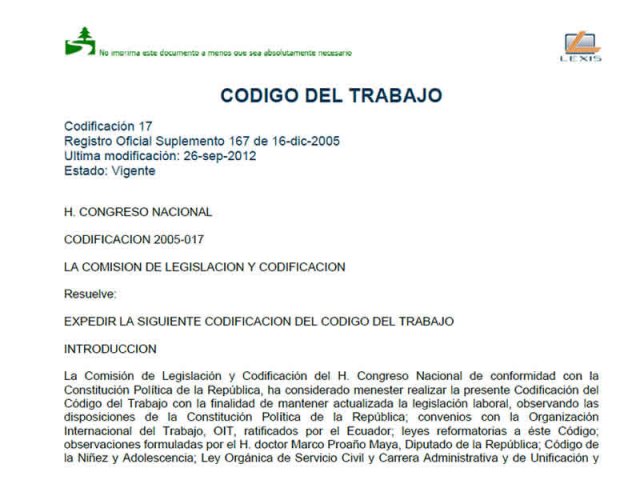 Código de Trabajo 2015
