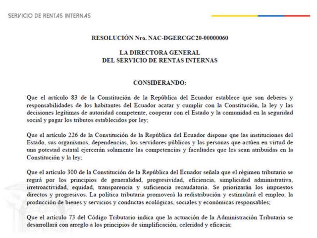 Normas para la Aplicación del Régimen Impositivo para Microempresas